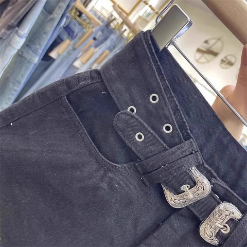 Retro Brown Shorts with A Cut Waistband High Waist - American ThistleRetro Brown Shorts with A Cut Waistband High Waist