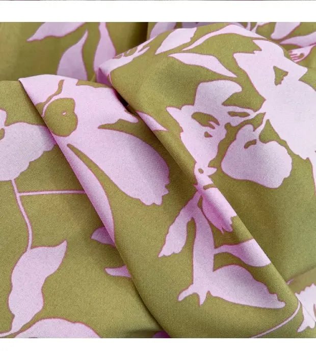 Retro Collar Slimming A - Line Print Midi Summer Vintage Dress - American Thistle Retro Collar Slimming A - Line Print Midi Summer Vintage Dress