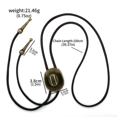 Retro Western Cowboy Necklace Bolo Tie European American Personality Casual Necklace Choker Gem Pendant Banquet Party Accessorie - American ThistleRetro Western Cowboy Necklace Bolo Tie European American Personality Casual Necklace Choker Gem Pendant Banquet Party Accessorie