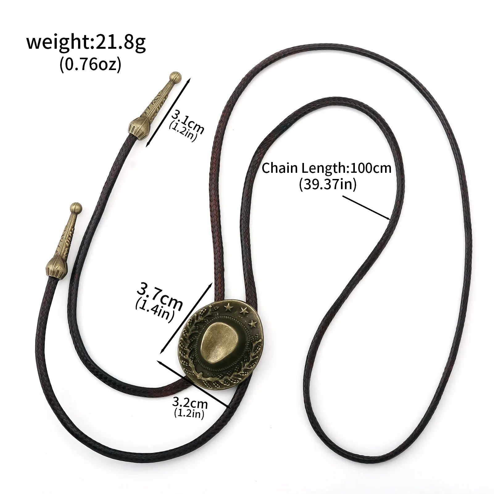 Retro Western Cowboy Necklace Bolo Tie European American Personality Casual Necklace Choker Gem Pendant Banquet Party Accessorie - American ThistleRetro Western Cowboy Necklace Bolo Tie European American Personality Casual Necklace Choker Gem Pendant Banquet Party Accessorie