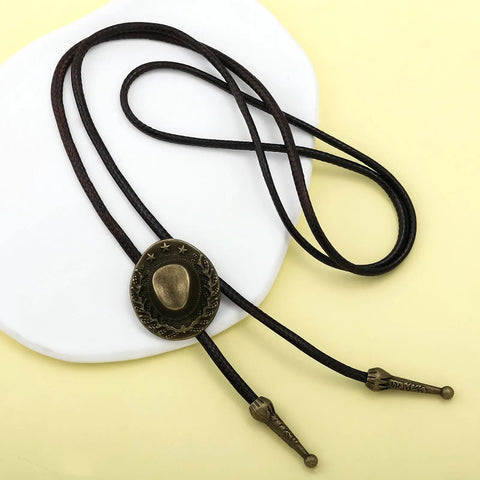 Retro Western Cowboy Necklace Bolo Tie European American Personality Casual Necklace Choker Gem Pendant Banquet Party Accessorie - American ThistleRetro Western Cowboy Necklace Bolo Tie European American Personality Casual Necklace Choker Gem Pendant Banquet Party Accessorie