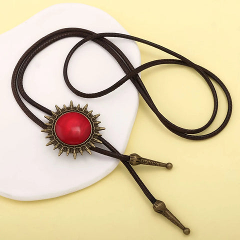 Retro Western Cowboy Necklace Bolo Tie European American Personality Casual Necklace Choker Gem Pendant Banquet Party Accessorie - American ThistleRetro Western Cowboy Necklace Bolo Tie European American Personality Casual Necklace Choker Gem Pendant Banquet Party Accessorie