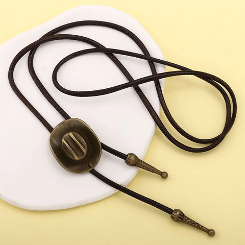 Retro Western Cowboy Necklace Bolo Tie European American Personality Casual Necklace Choker Gem Pendant Banquet Party Accessorie - American ThistleRetro Western Cowboy Necklace Bolo Tie European American Personality Casual Necklace Choker Gem Pendant Banquet Party Accessorie