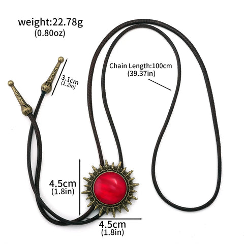 Retro Western Cowboy Necklace Bolo Tie European American Personality Casual Necklace Choker Gem Pendant Banquet Party Accessorie - American ThistleRetro Western Cowboy Necklace Bolo Tie European American Personality Casual Necklace Choker Gem Pendant Banquet Party Accessorie