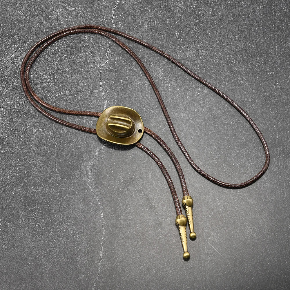 Retro Western Cowboy Necklace Bolo Tie European American Personality Casual Necklace Choker Gem Pendant Banquet Party Accessorie - American ThistleRetro Western Cowboy Necklace Bolo Tie European American Personality Casual Necklace Choker Gem Pendant Banquet Party Accessorie