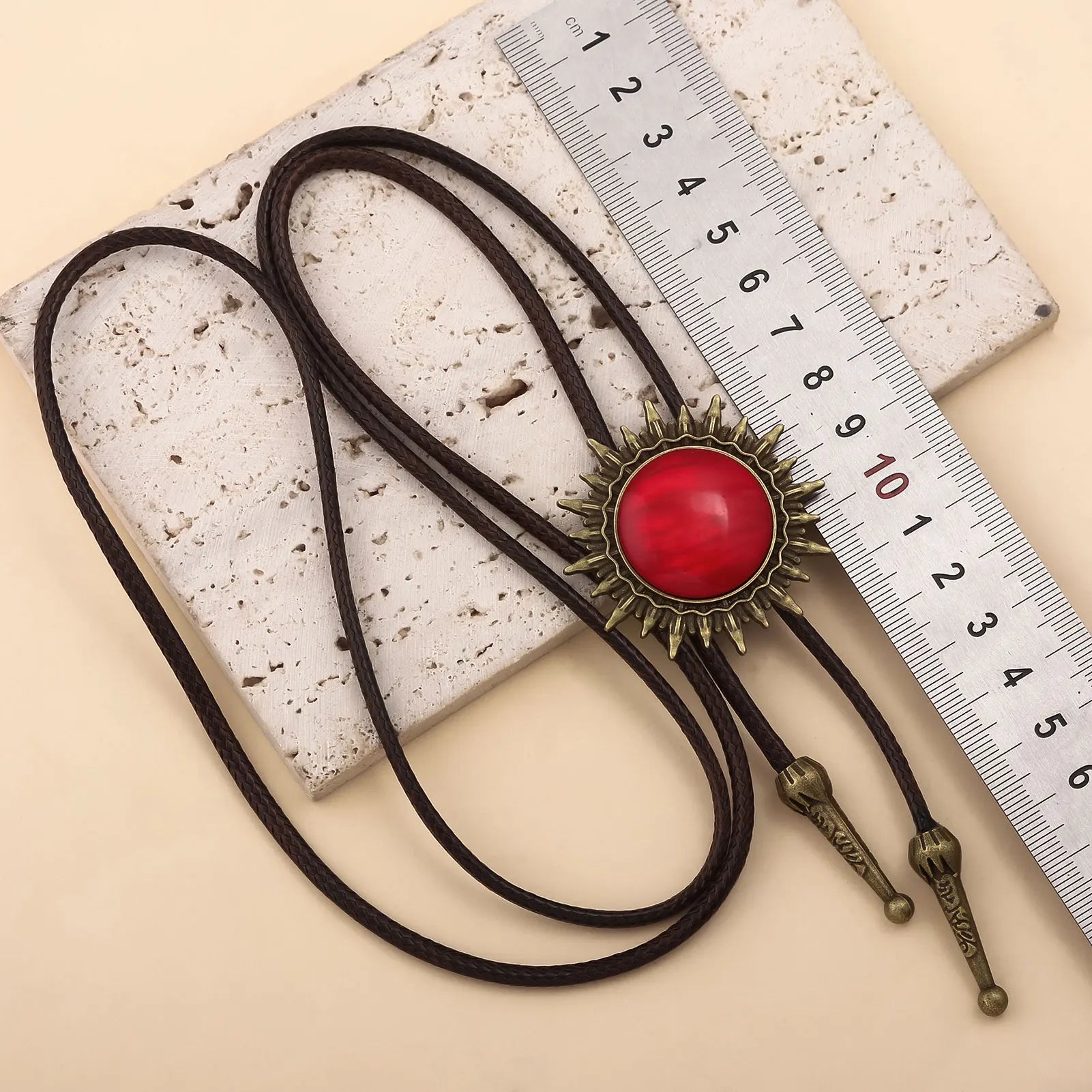 Retro Western Cowboy Necklace Bolo Tie European American Personality Casual Necklace Choker Gem Pendant Banquet Party Accessorie - American ThistleRetro Western Cowboy Necklace Bolo Tie European American Personality Casual Necklace Choker Gem Pendant Banquet Party Accessorie