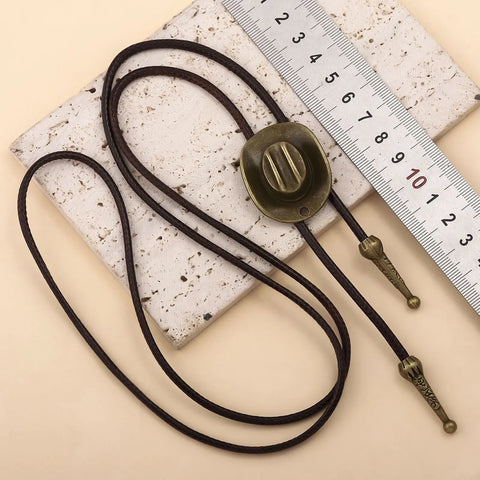 Retro Western Cowboy Necklace Bolo Tie European American Personality Casual Necklace Choker Gem Pendant Banquet Party Accessorie - American ThistleRetro Western Cowboy Necklace Bolo Tie European American Personality Casual Necklace Choker Gem Pendant Banquet Party Accessorie