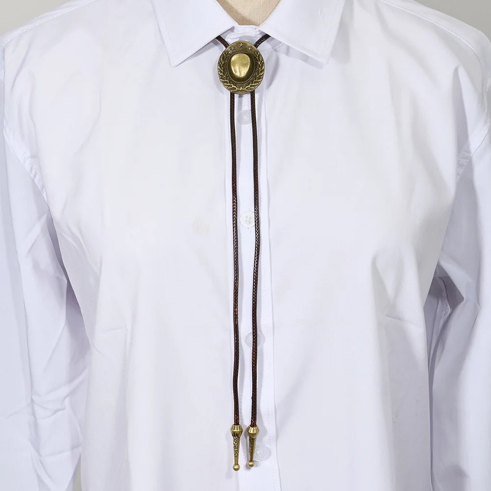 Retro Western Cowboy Necklace Bolo Tie European American Personality Casual Necklace Choker Gem Pendant Banquet Party Accessorie - American ThistleRetro Western Cowboy Necklace Bolo Tie European American Personality Casual Necklace Choker Gem Pendant Banquet Party Accessorie