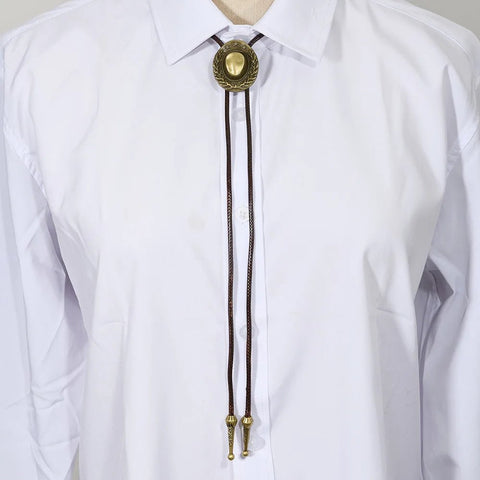 Retro Western Cowboy Necklace Bolo Tie European American Personality Casual Necklace Choker Gem Pendant Banquet Party Accessorie - American ThistleRetro Western Cowboy Necklace Bolo Tie European American Personality Casual Necklace Choker Gem Pendant Banquet Party Accessorie