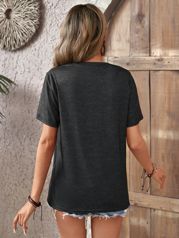 Rock Roll Letter Cheerful Guitar Graphic T Shirts - American Thistle Rock Roll Letter Cheerful Guitar Graphic T Shirts