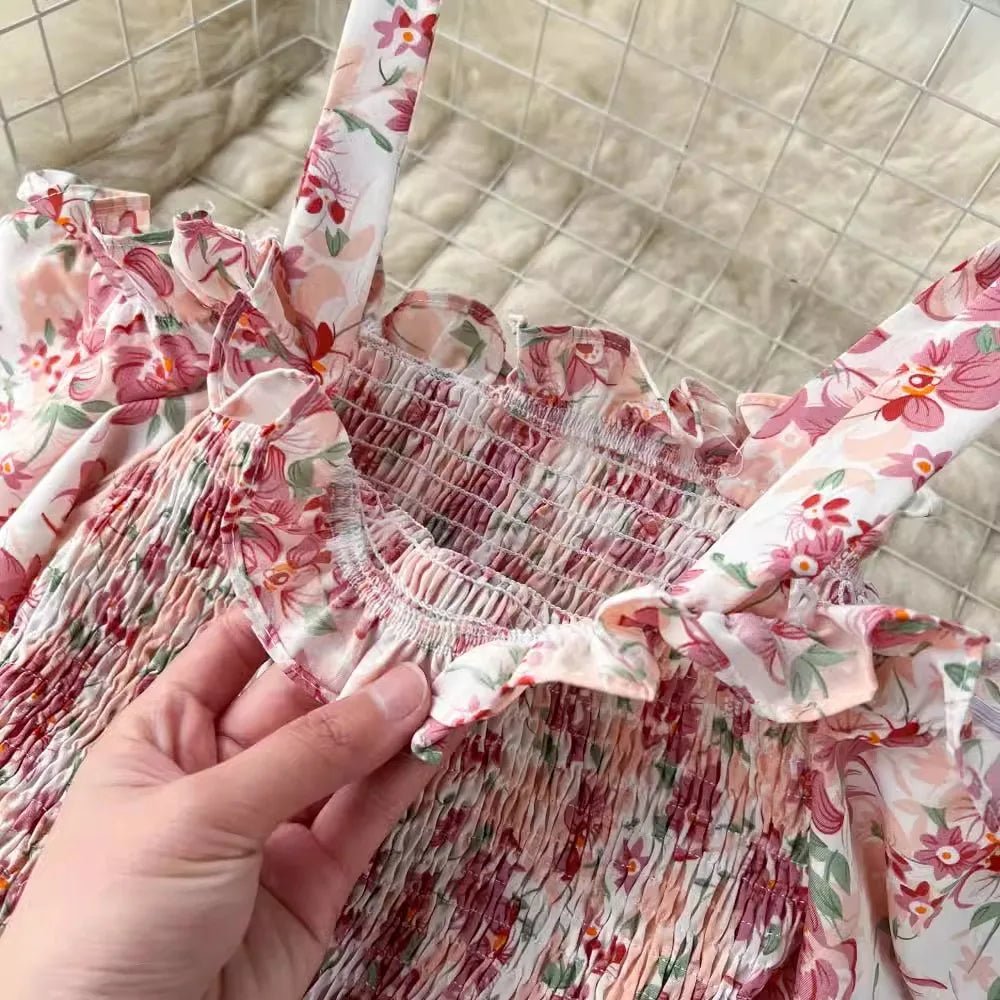 Romantic Off the Shoulders Floral Print Long Summer Beach Dress Women Fashion - American Thistle Romantic Off the Shoulders Floral Print Long Summer Beach Dress Women Fashion