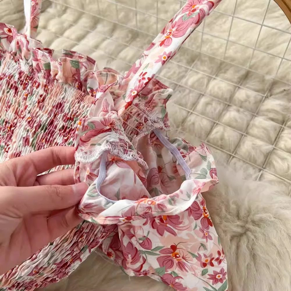 Romantic Off the Shoulders Floral Print Long Summer Beach Dress Women Fashion - American Thistle Romantic Off the Shoulders Floral Print Long Summer Beach Dress Women Fashion