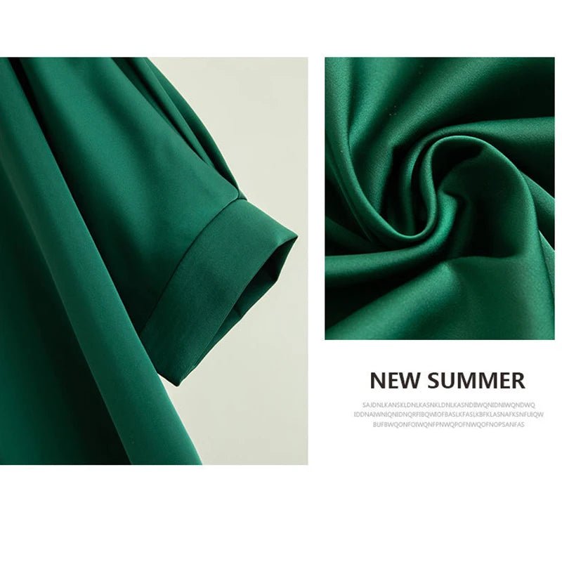 Satin Silk Half - Sleeve Solid Women‘s Loose Blouse - American Thistle Satin Silk Half - Sleeve Solid Women‘s Loose Blouse