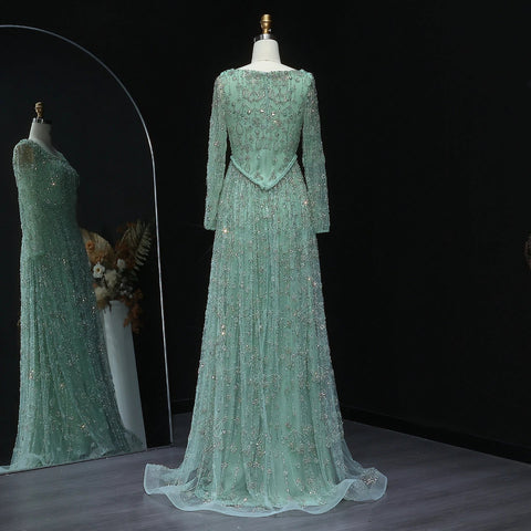 SElegant Sage Green Luxury Evening Dress for Women - American Thistle SElegant Sage Green Luxury Evening Dress for Women