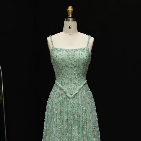 SElegant Sage Green Luxury Evening Dress for Women - American Thistle SElegant Sage Green Luxury Evening Dress for Women