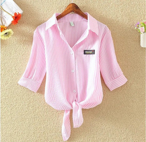 Short Sleeve Chiffon Blouse Casual Shirt - American Thistle Short Sleeve Chiffon Blouse Casual Shirt