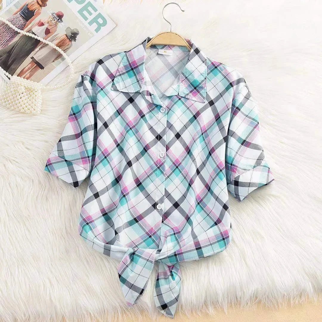 Short Sleeve Chiffon Blouse Casual Shirt - American Thistle Short Sleeve Chiffon Blouse Casual Shirt