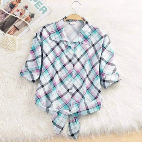 Short Sleeve Chiffon Blouse Casual Shirt - American Thistle Short Sleeve Chiffon Blouse Casual Shirt
