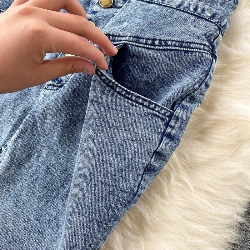 Skirt Sets Women Denim Skirts Two Piece Set Tanks Sleeve Less Slim Fit Vests High Waist Jeans Button Streetwear Summer - American Thistle Skirt Sets Women Denim Skirts Two Piece Set Tanks Sleeve Less Slim Fit Vests High Waist Jeans Button Streetwear Summer
