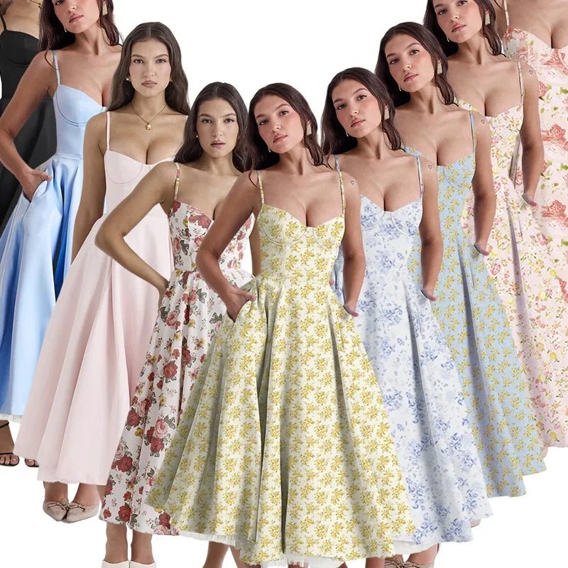 Sleeveless Dress French Gown with Sling Cross - Border - American Thistle Sleeveless Dress French Gown with Sling Cross - Border