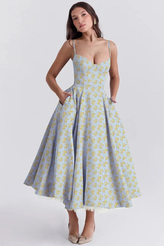 Sleeveless Dress French Gown with Sling Cross - Border - American Thistle Sleeveless Dress French Gown with Sling Cross - Border