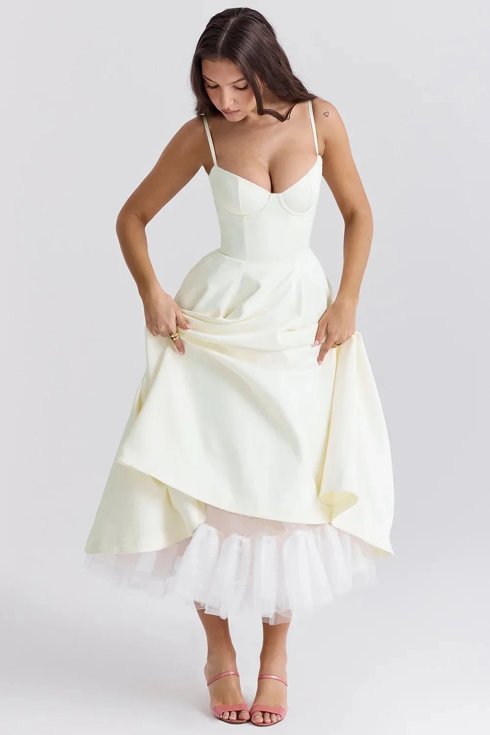 Sleeveless Dress French Gown with Sling Cross - Border - American Thistle Sleeveless Dress French Gown with Sling Cross - Border