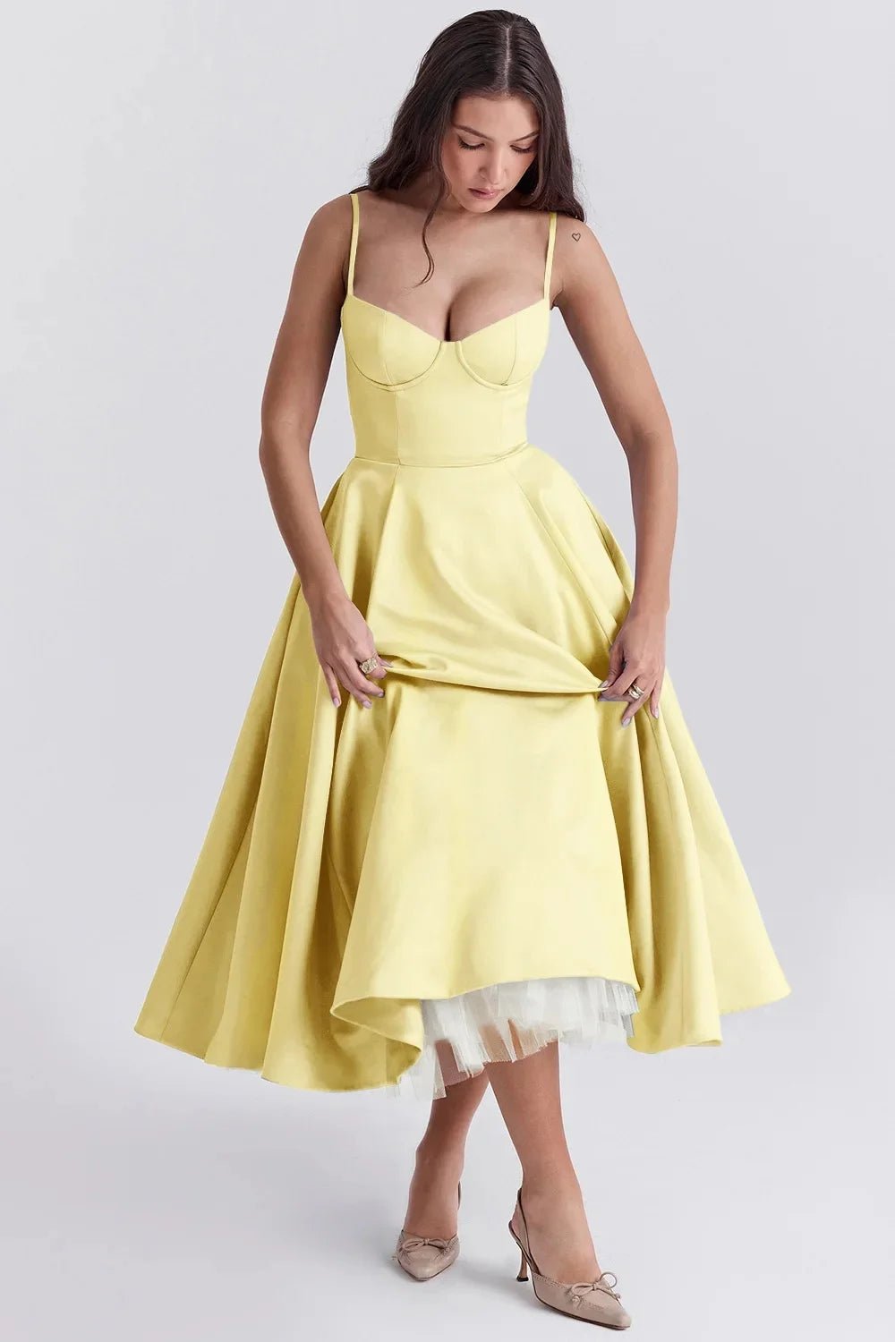 Sleeveless Dress French Gown with Sling Cross - Border - American Thistle Sleeveless Dress French Gown with Sling Cross - Border