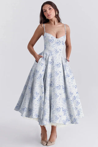 Sleeveless Dress French Gown with Sling Cross - Border - American Thistle Sleeveless Dress French Gown with Sling Cross - Border