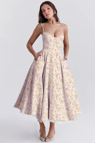 Sleeveless Dress French Gown with Sling Cross - Border - American Thistle Sleeveless Dress French Gown with Sling Cross - Border