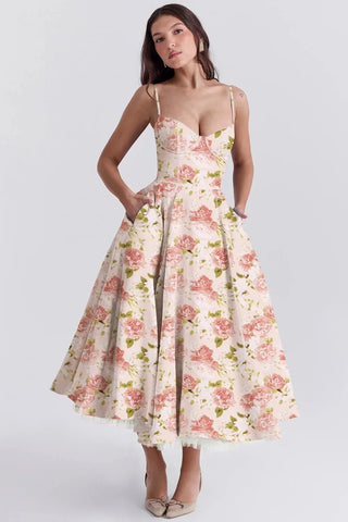 Sleeveless Dress French Gown with Sling Cross - Border - American Thistle Sleeveless Dress French Gown with Sling Cross - Border