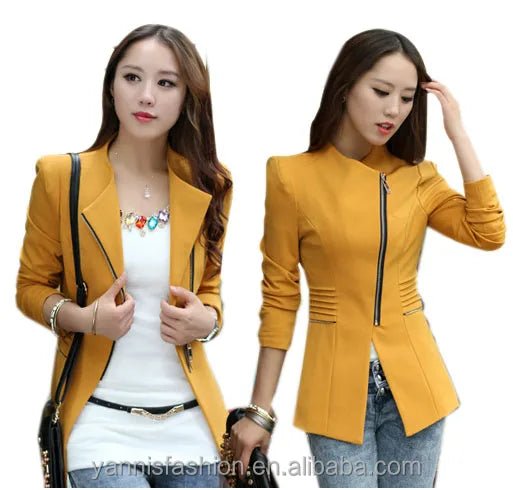 Solid Color One Buckle Small Suit Jacket Female - American ThistleSolid Color One Buckle Small Suit Jacket Female