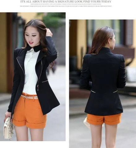 Solid Color One Buckle Small Suit Jacket Female - American ThistleSolid Color One Buckle Small Suit Jacket Female