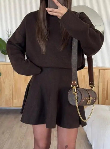 Solid Long - Sleeve Short Dress - American Thistle Solid Long - Sleeve Short Dress