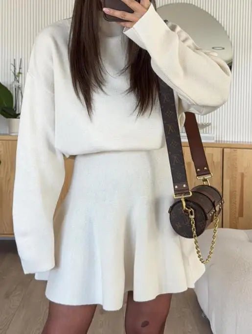 Solid Long - Sleeve Short Dress - American Thistle Solid Long - Sleeve Short Dress