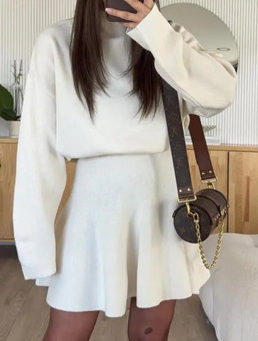 Solid Long - Sleeve Short Dress - American Thistle Solid Long - Sleeve Short Dress