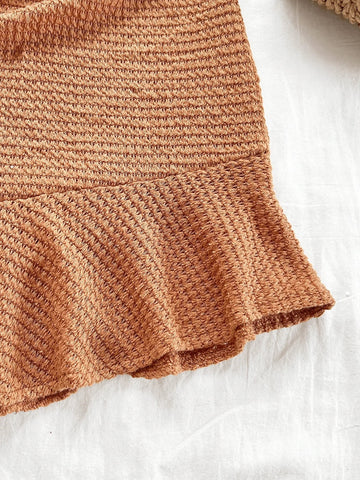 Spaghetti Strap Short Dress slimming, with ruffled edges - American Thistle Spaghetti Strap Short Dress slimming, with ruffled edges