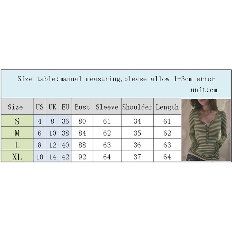 Stripe T Shirts for Women Button V Neck Long Sleeve Tops - American Thistle Stripe T Shirts for Women Button V Neck Long Sleeve Tops