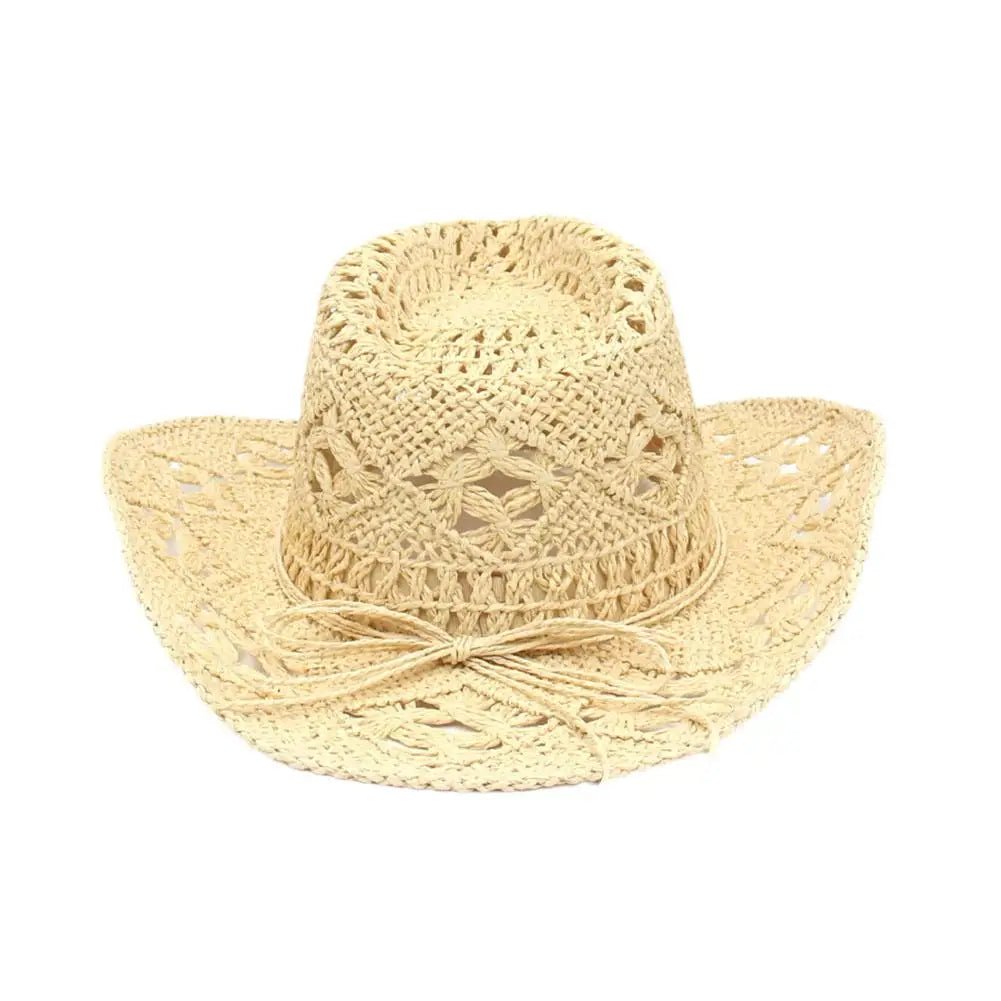 Summer Outdoor Women Hand - woven Western Cowboy Straw Hats Wide Brim Breathable - American ThistleSummer Outdoor Women Hand - woven Western Cowboy Straw Hats Wide Brim Breathable