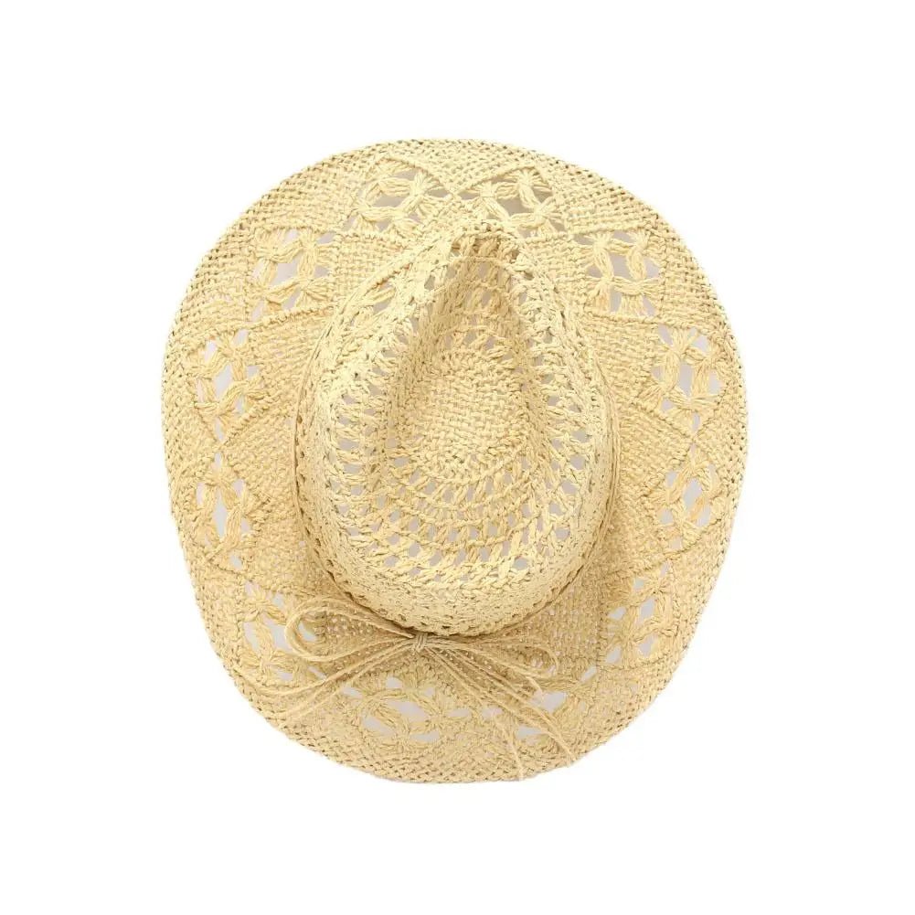 Summer Outdoor Women Hand - woven Western Cowboy Straw Hats Wide Brim Breathable - American ThistleSummer Outdoor Women Hand - woven Western Cowboy Straw Hats Wide Brim Breathable