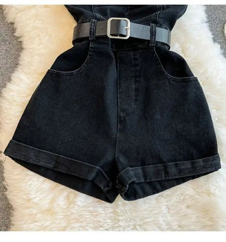 Summer Rompers Women Jeans Jumpsuit off shoulder Casual Denim - American Thistle Summer Rompers Women Jeans Jumpsuit off shoulder Casual Denim