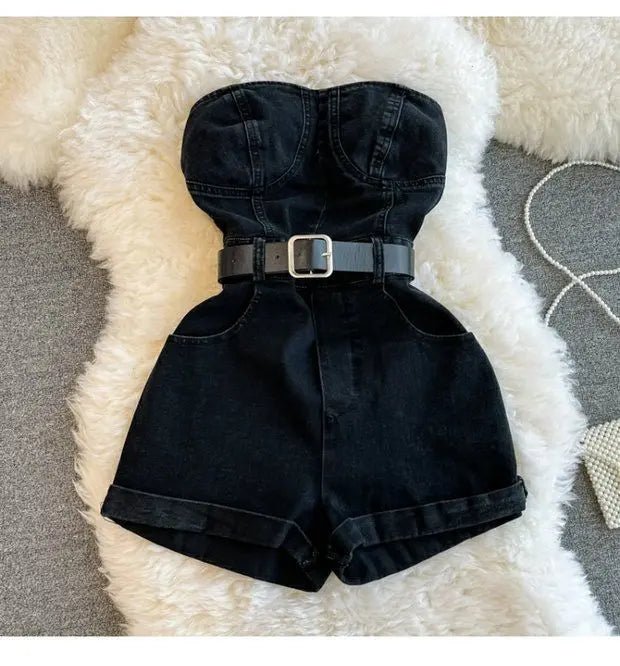 Summer Rompers Women Jeans Jumpsuit off shoulder Casual Denim - American Thistle Summer Rompers Women Jeans Jumpsuit off shoulder Casual Denim