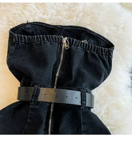 Summer Rompers Women Jeans Jumpsuit off shoulder Casual Denim - American Thistle Summer Rompers Women Jeans Jumpsuit off shoulder Casual Denim