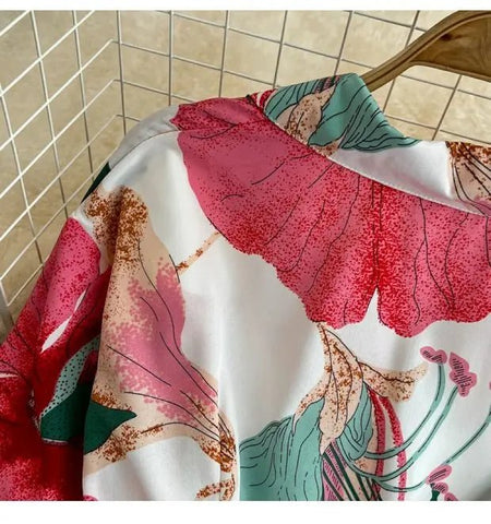 Summer Short Sleeve Floral Knee Length Dress Vintage - American Thistle Summer Short Sleeve Floral Knee Length Dress Vintage