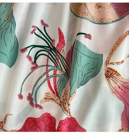 Summer Short Sleeve Floral Knee Length Dress Vintage - American Thistle Summer Short Sleeve Floral Knee Length Dress Vintage