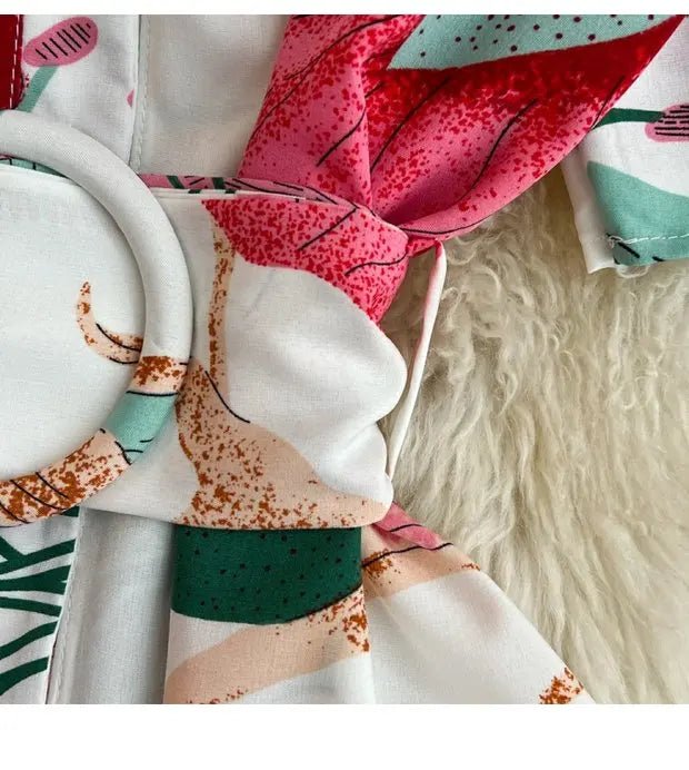 Summer Short Sleeve Floral Knee Length Dress Vintage - American Thistle Summer Short Sleeve Floral Knee Length Dress Vintage