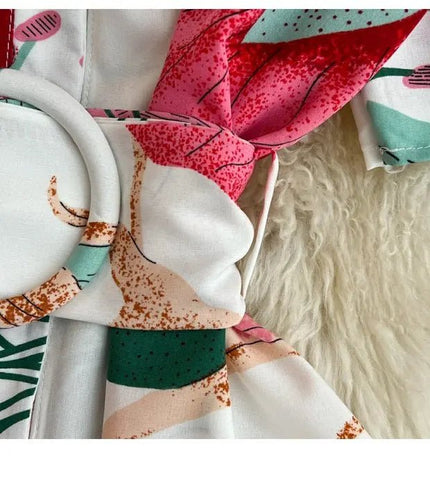 Summer Short Sleeve Floral Knee Length Dress Vintage - American Thistle Summer Short Sleeve Floral Knee Length Dress Vintage