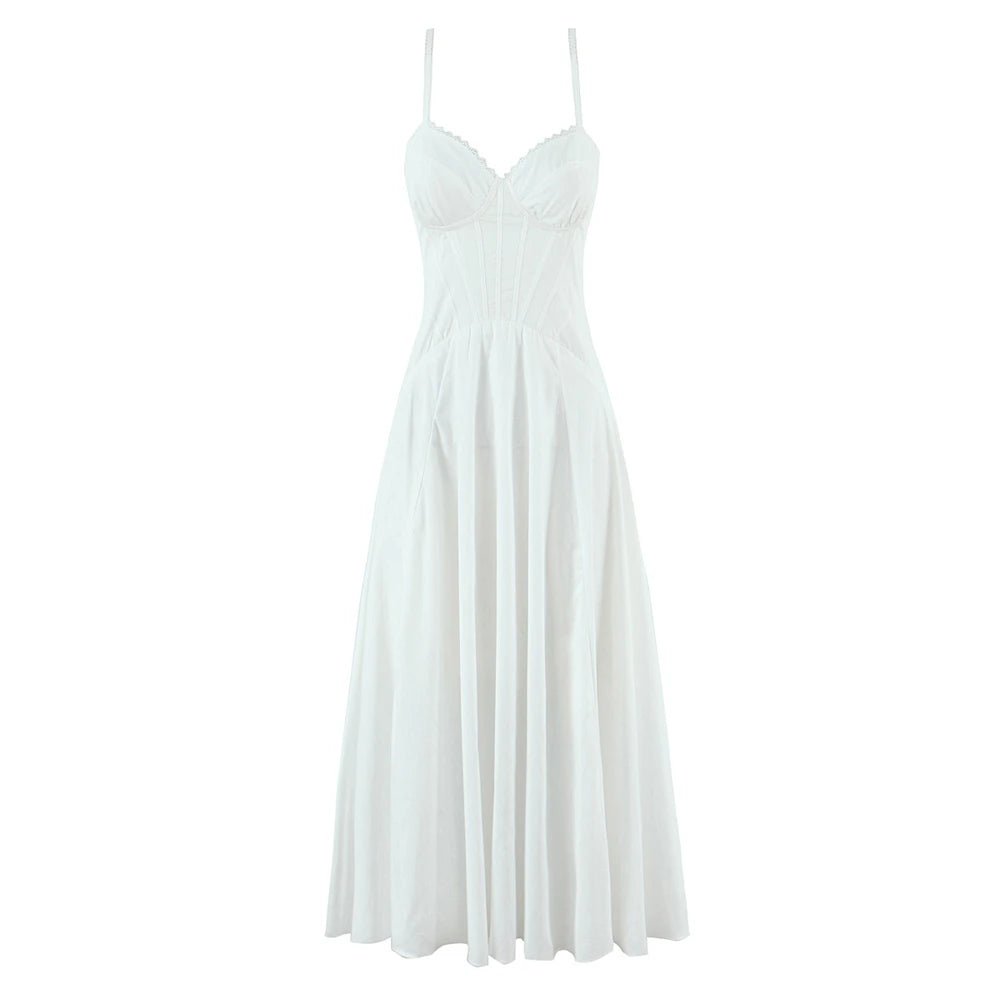 Summer Vintage White Lace - Panelled Cotton Dresses for Women Elegance - American Thistle Summer Vintage White Lace - Panelled Cotton Dresses for Women Elegance