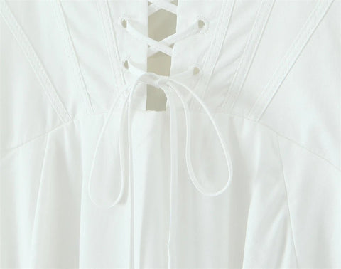 Summer Vintage White Lace - Panelled Cotton Dresses for Women Elegance - American Thistle Summer Vintage White Lace - Panelled Cotton Dresses for Women Elegance