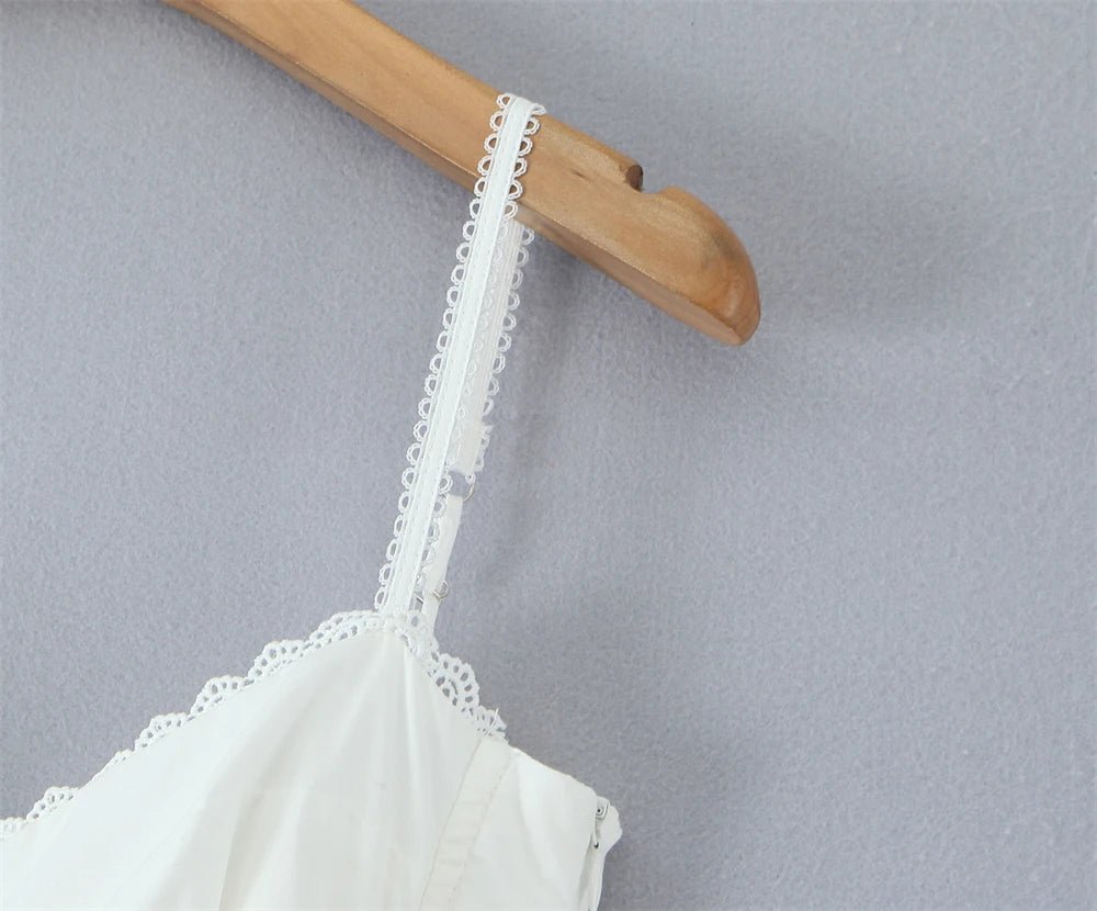 Summer Vintage White Lace - Panelled Cotton Dresses for Women Elegance - American Thistle Summer Vintage White Lace - Panelled Cotton Dresses for Women Elegance