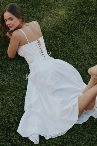 Summer Vintage White Lace - Panelled Cotton Dresses for Women Elegance - American Thistle Summer Vintage White Lace - Panelled Cotton Dresses for Women Elegance